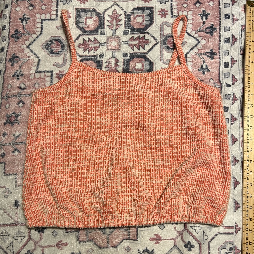 LOFT Orange Ribbed Crop Camisole